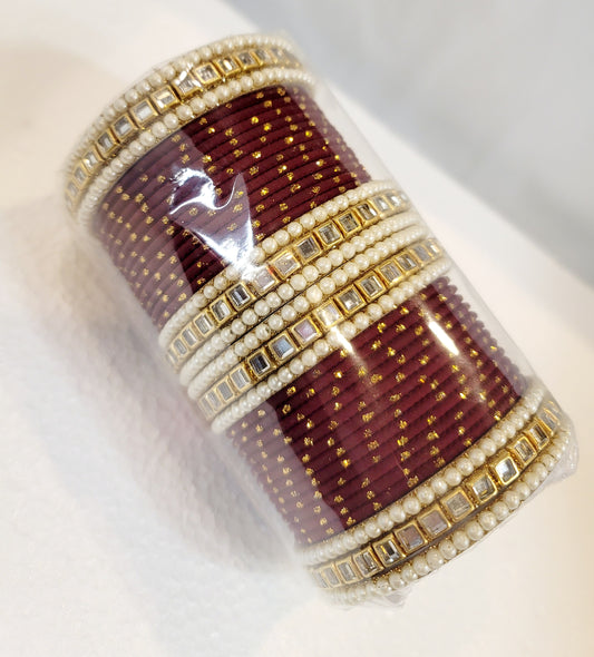 Designer Bangles Set (Wine)