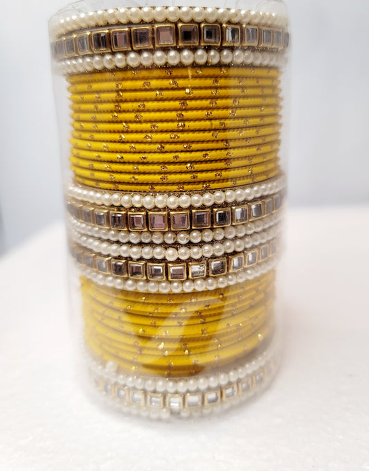 Designer Bangles Set (Yellow) image 3