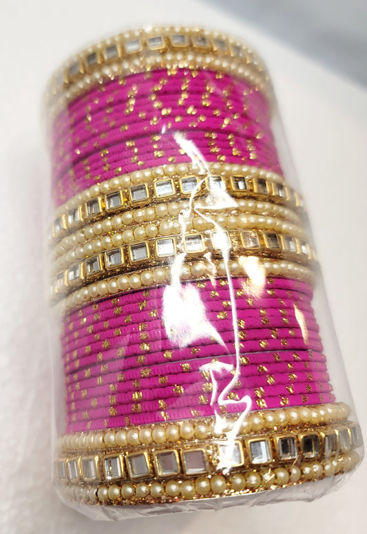 Designer Bangles Set (Magenta)