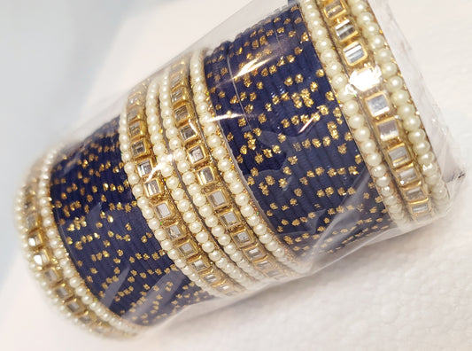 Designer Bangles Set (Dark Navy Blue)