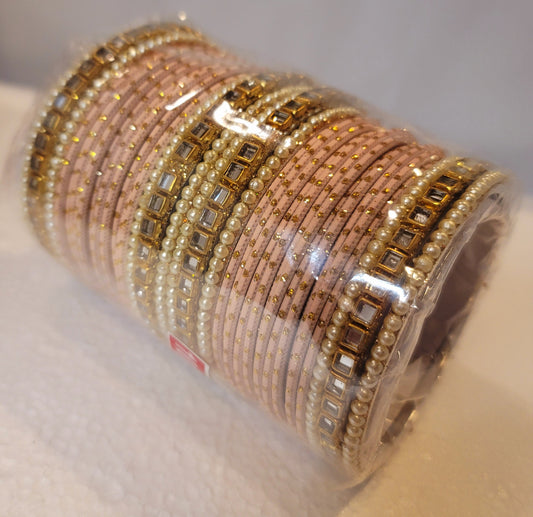 Designer Bangles Set (Peach)