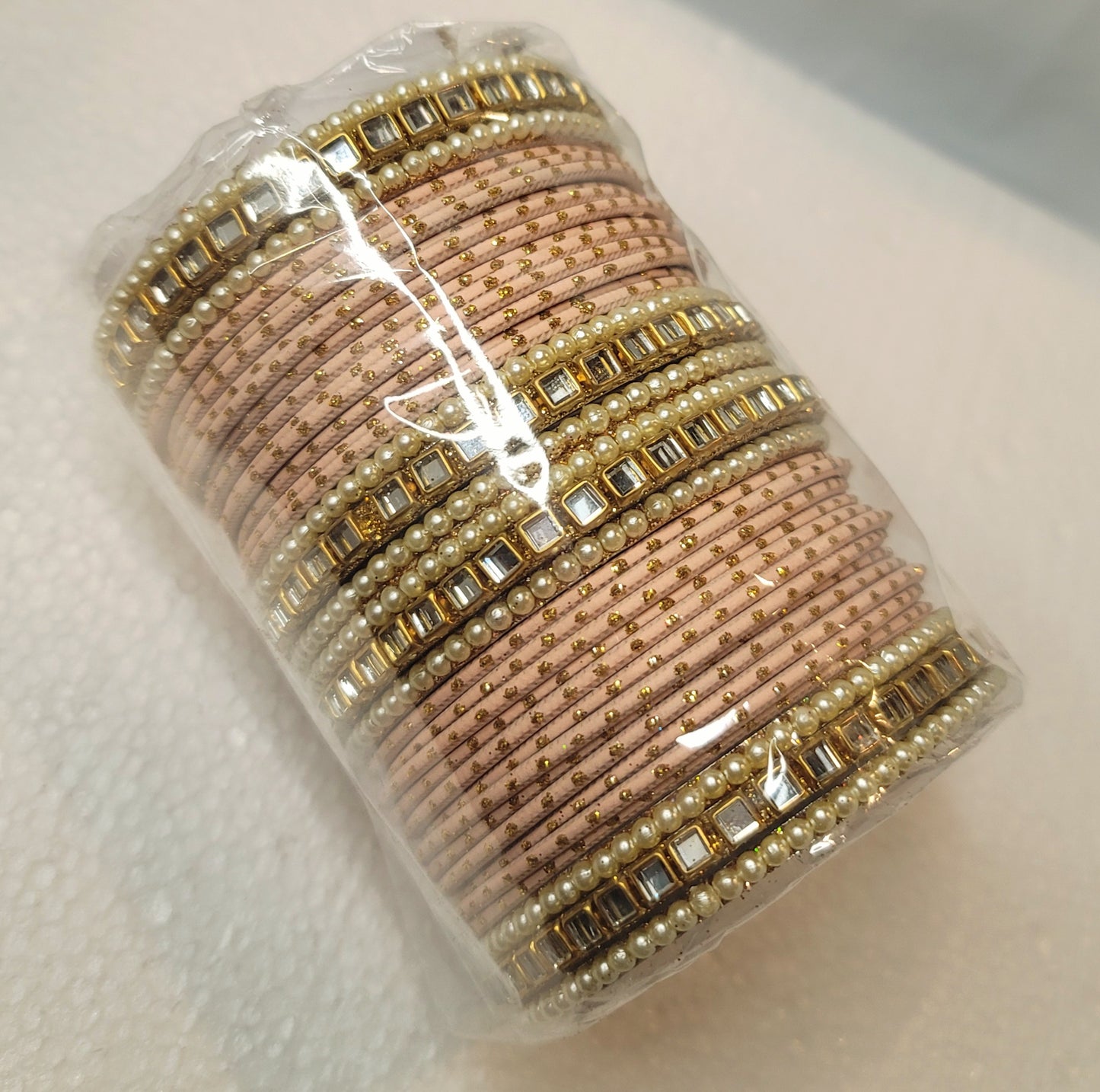 Designer Bangles Set (Peach)