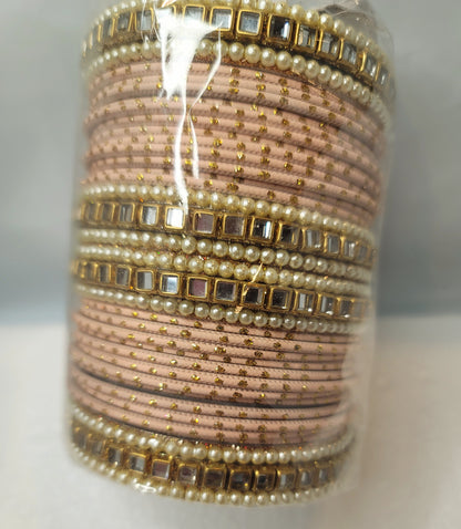 Designer Bangles Set (Peach)