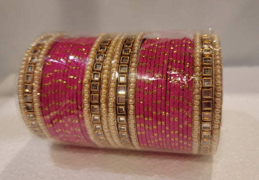 Designer Bangles Set (Hot Pink Dark)