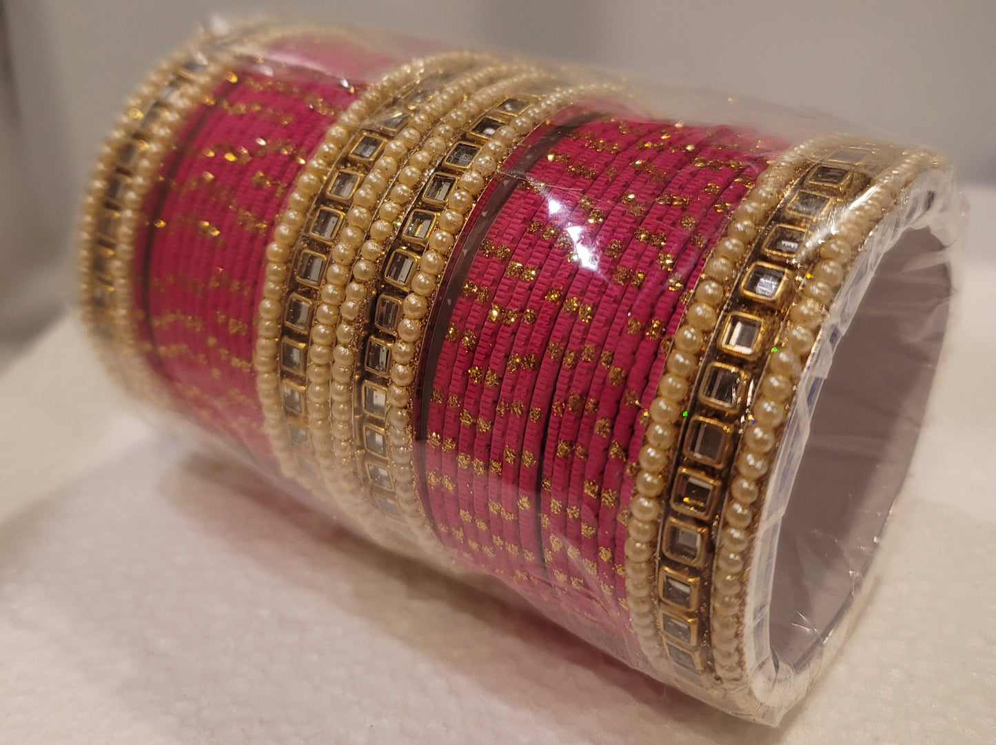 Designer Bangles Set (Hot Pink Dark)