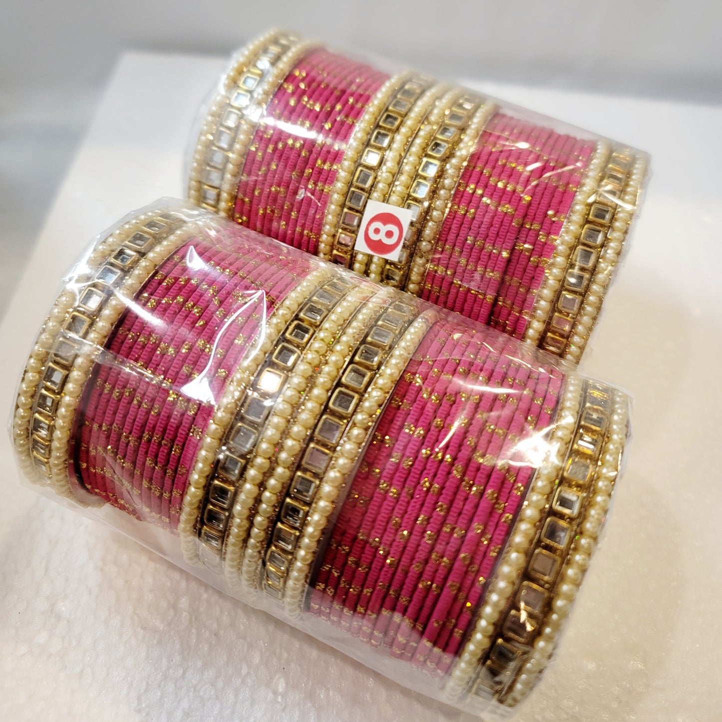 Designer Bangles Set (Hot Pink Dark)