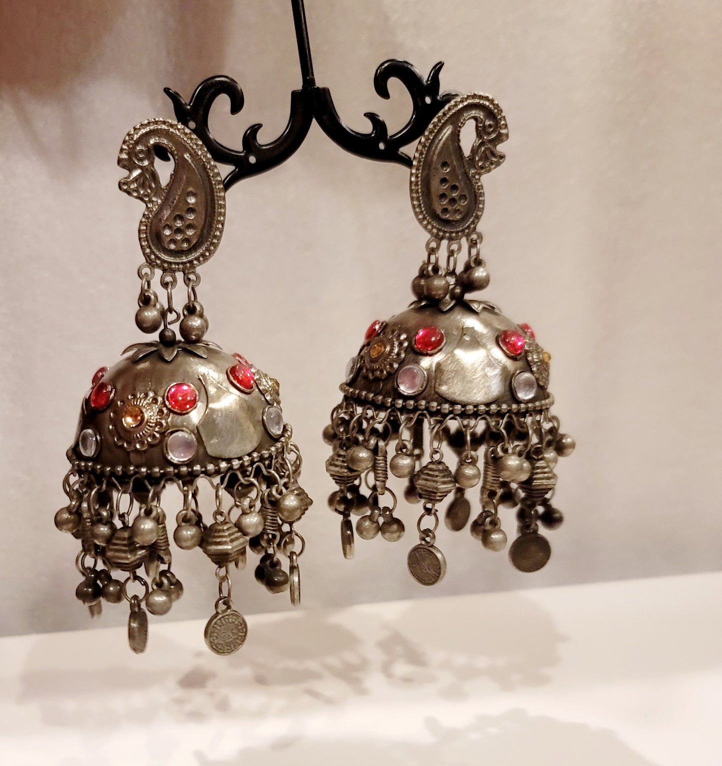 Super Light Oxidized Oversized Banjara Jhumki Set Multi