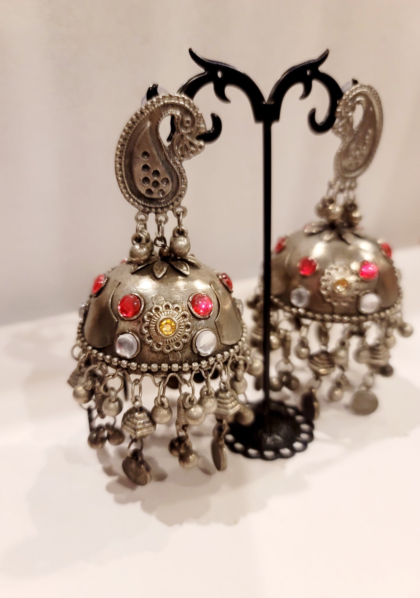 Super Light Oxidized Oversized Banjara Jhumki Set Multi