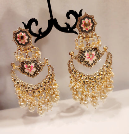 Pakistani Chandbali Meenakari earrings