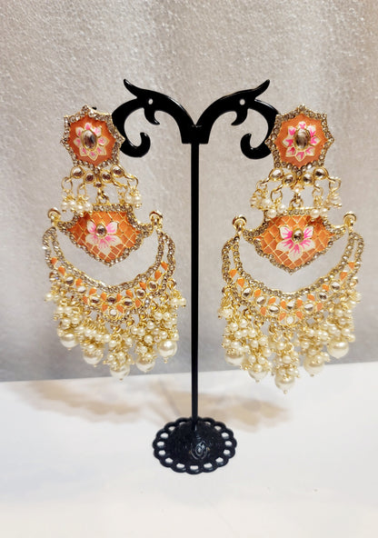 Pakistani Chandbali Meenakari earrings