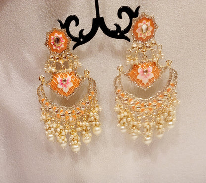 Pakistani Chandbali Meenakari earrings