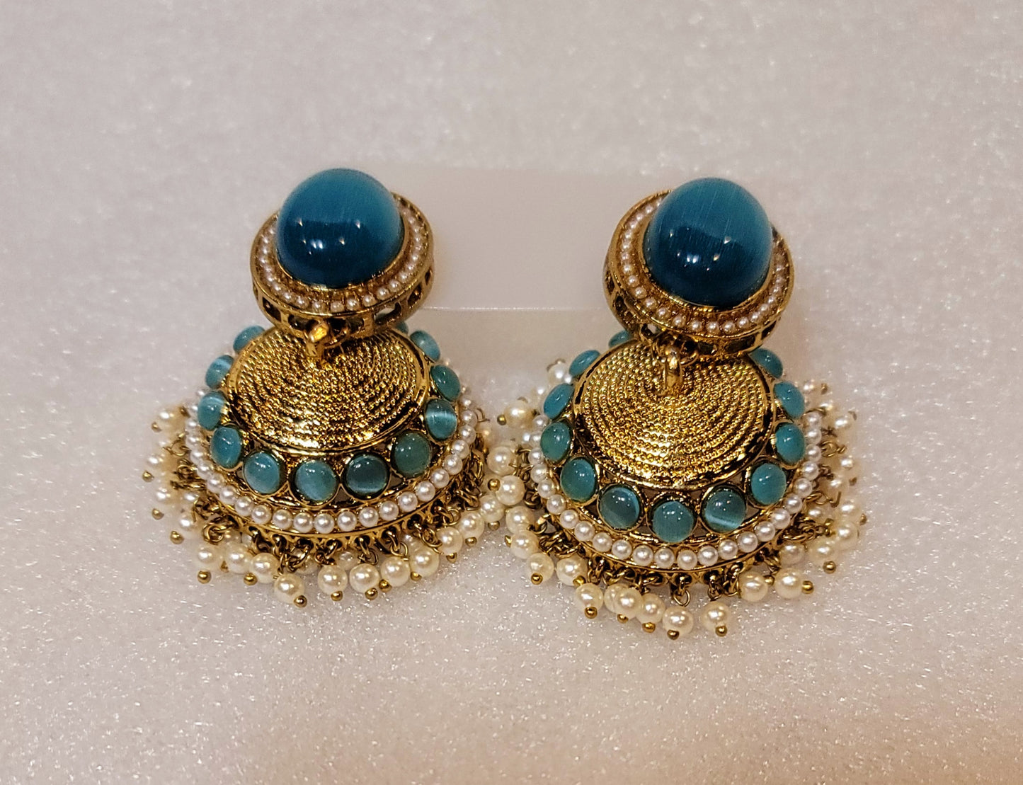 High-quality Polki and Hydro Beads Jhumki Set