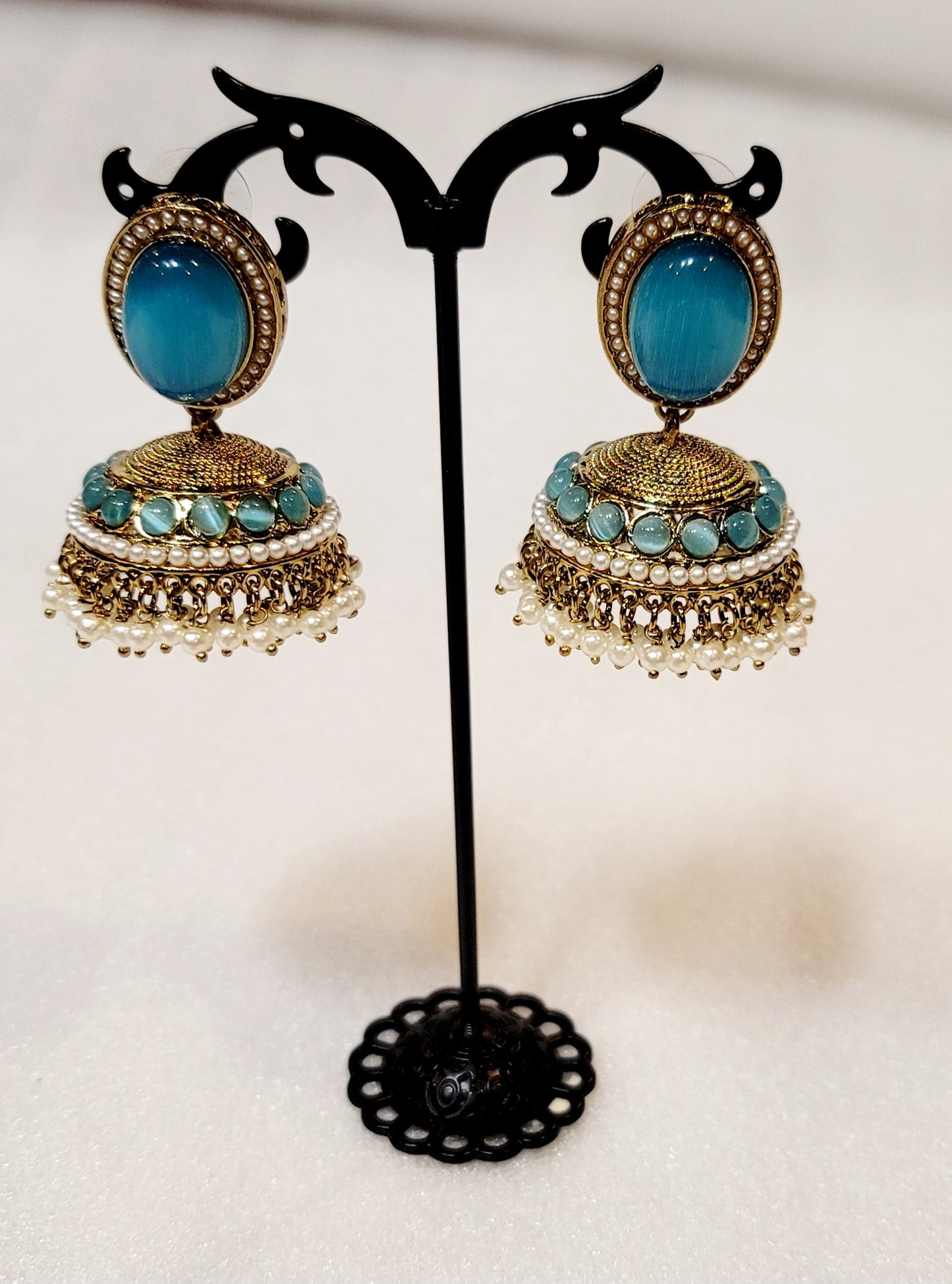 High-quality Polki and Hydro Beads Jhumki Set