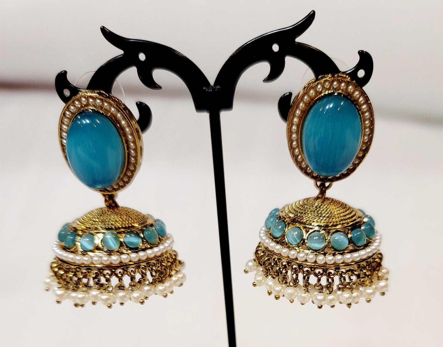 High-quality Polki and Hydro Beads Jhumki Set