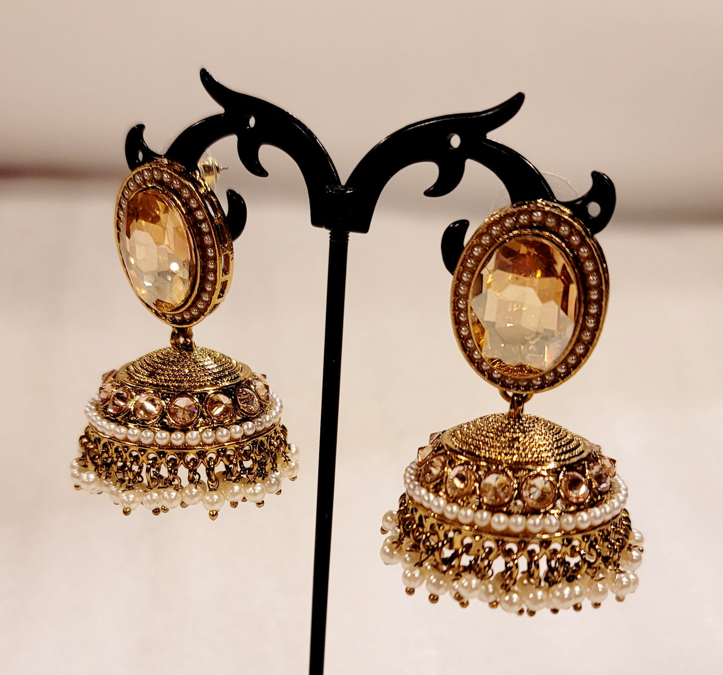 High-quality Polki and Hydro Beads Jhumki Set