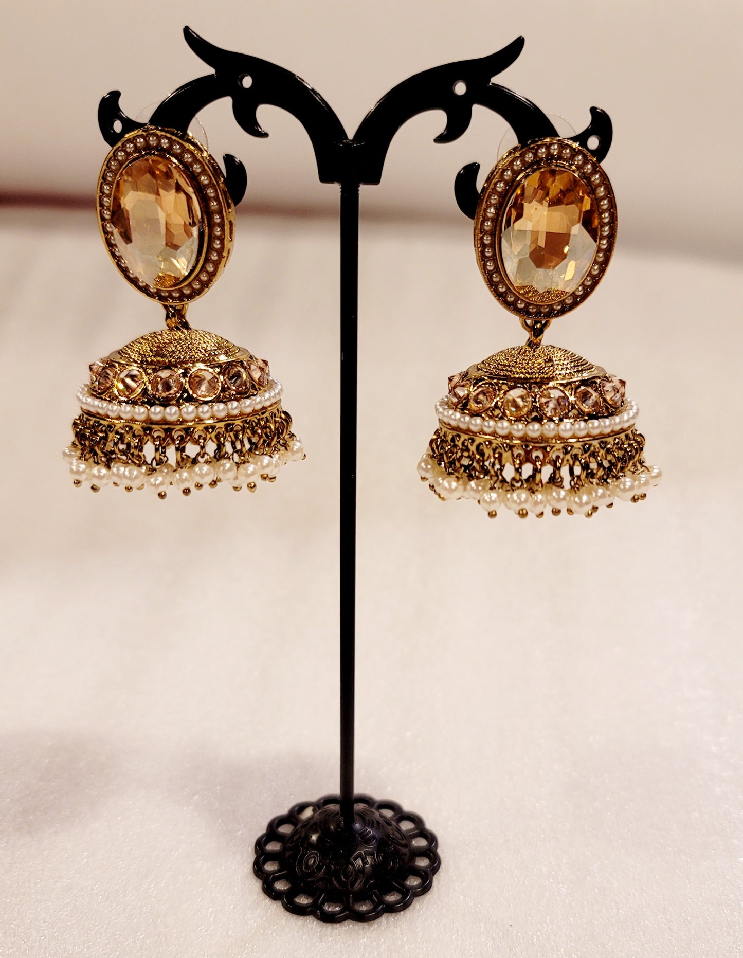 High-quality Polki and Hydro Beads Jhumki Set