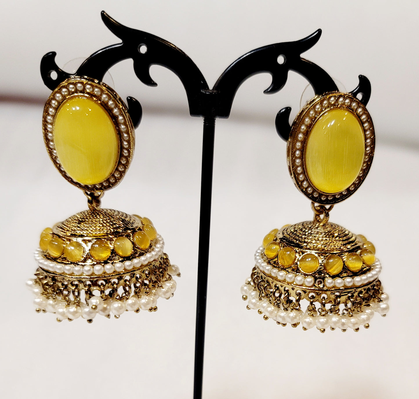 High-quality Polki and Hydro Beads Jhumki Set