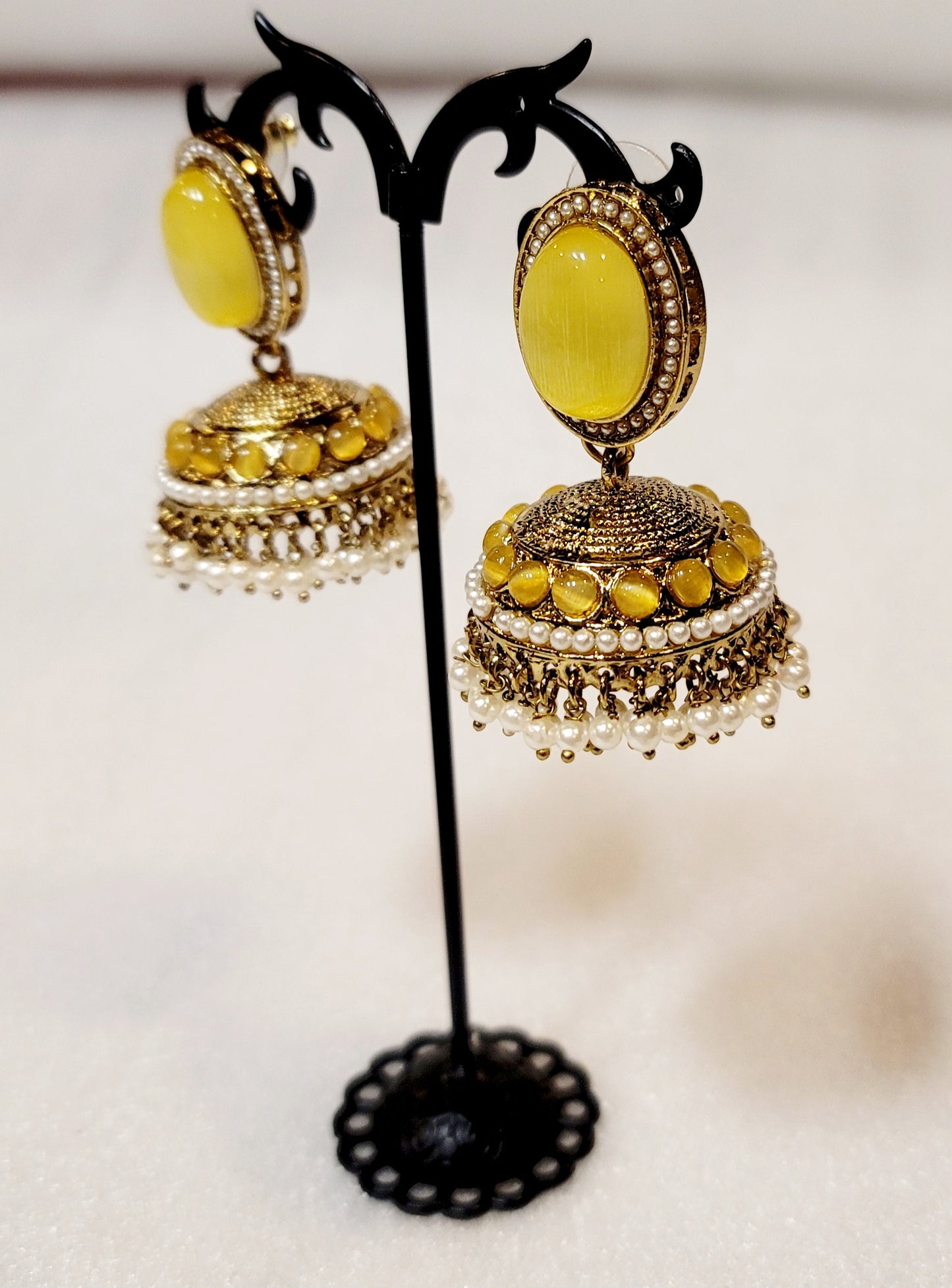 High-quality Polki and Hydro Beads Jhumki Set