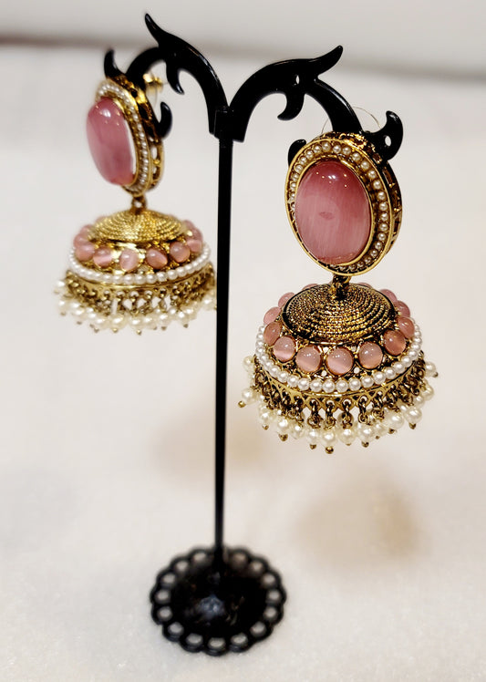 High-quality Polki and Hydro Beads Jhumki Set image 3
