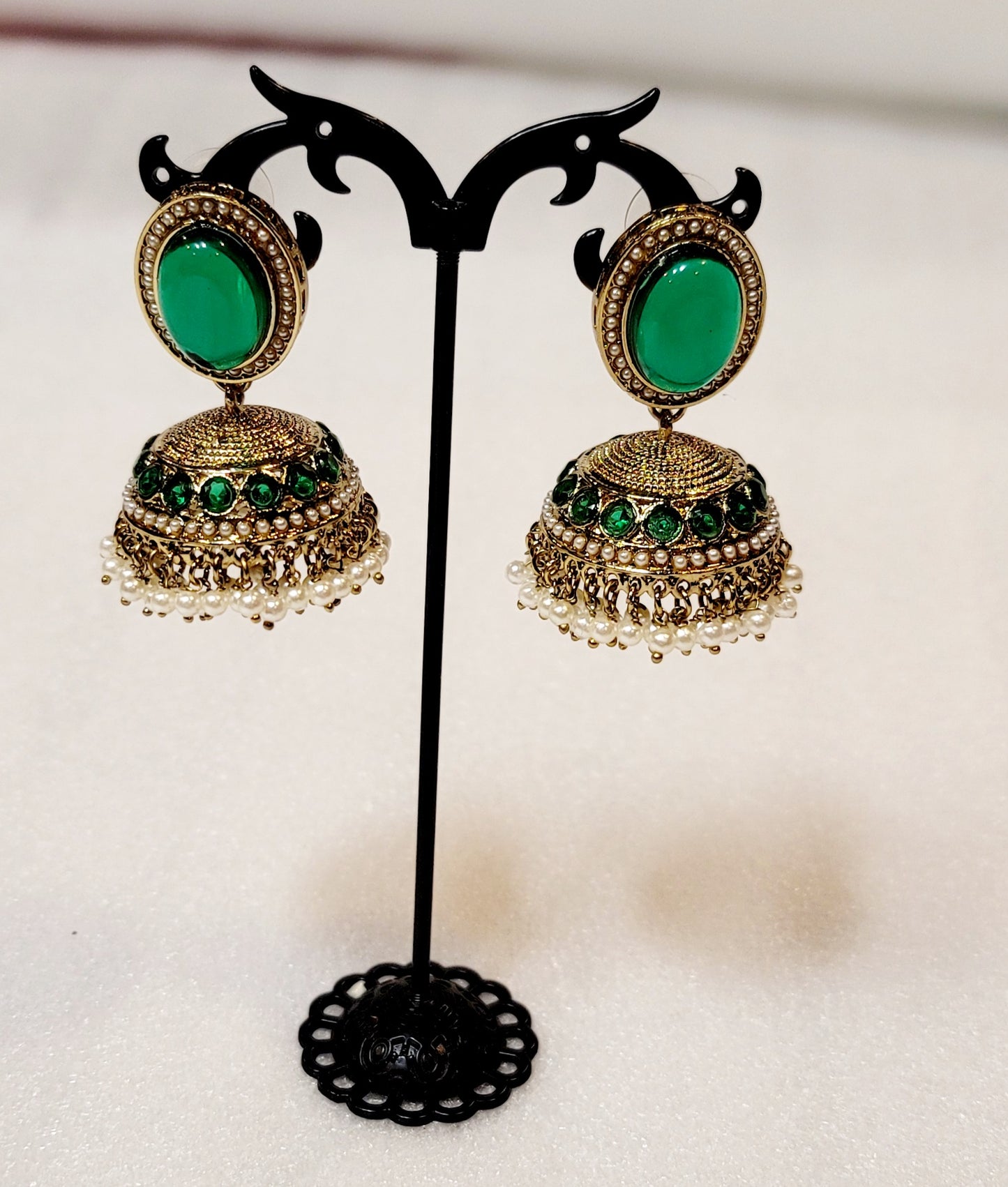 High-quality Polki and Hydro Beads Jhumki Set