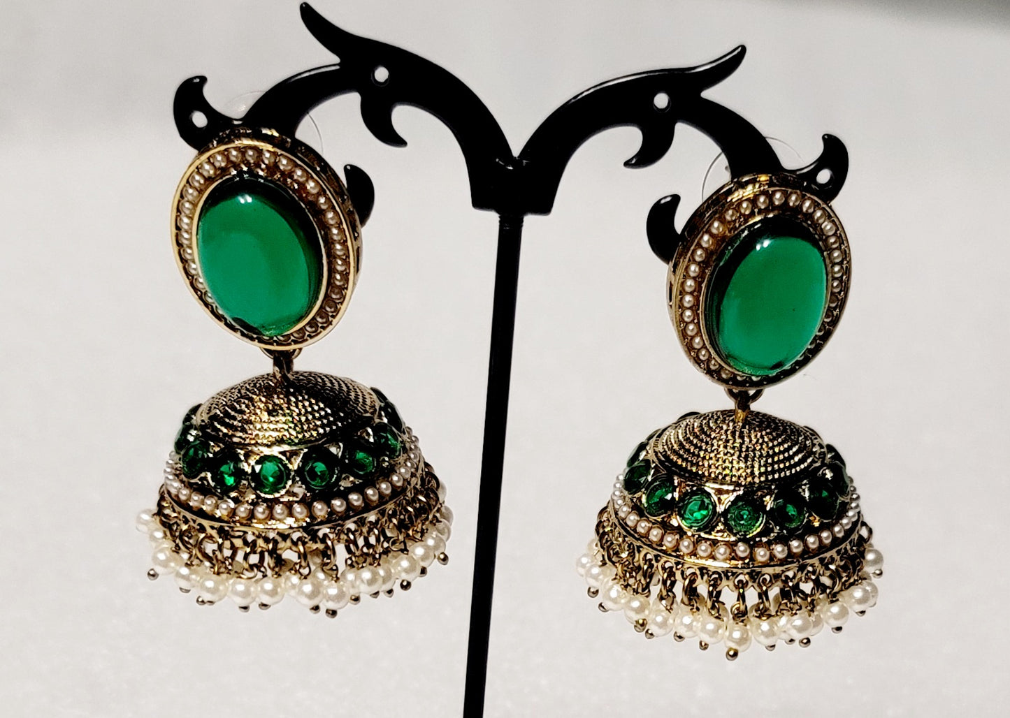 High-quality Polki and Hydro Beads Jhumki Set