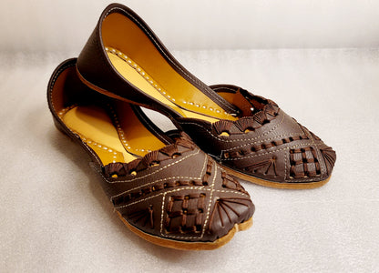 Traditional Punjabi Jutti Leather Dark Brown