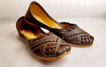 Traditional Punjabi Jutti Leather Dark Brown