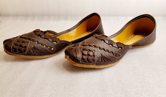 Traditional Punjabi Jutti Leather Dark Brown