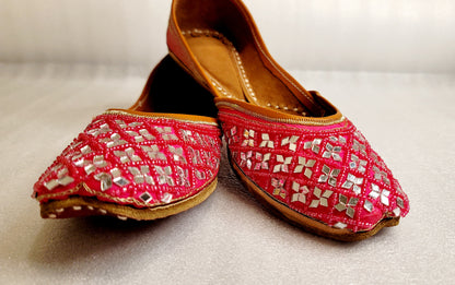 Hot Pink Punjabi with Mirror Work