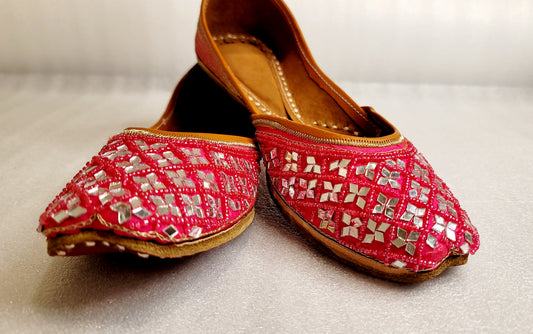Hot Pink Punjabi with Mirror Work image 3