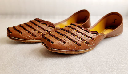 Traditional Punjabi Jutti Leather Light Brown