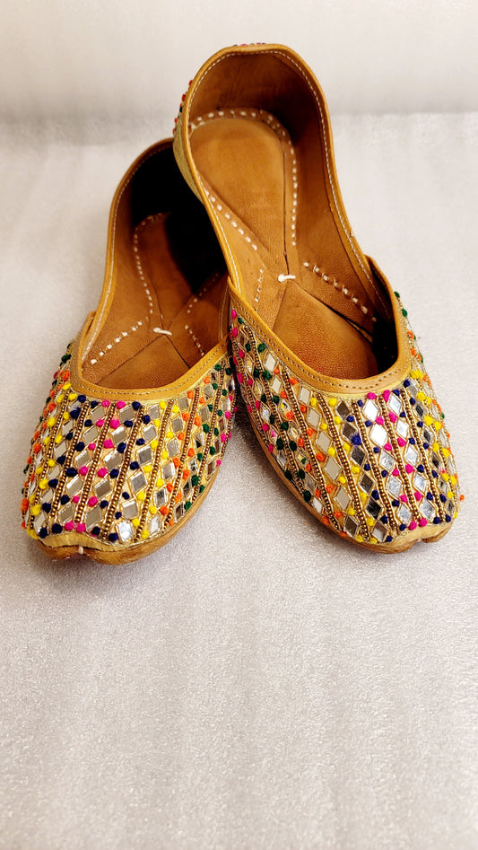 Very Stylish Mirror & Hand Embroidered Punjabi Jutti image 3