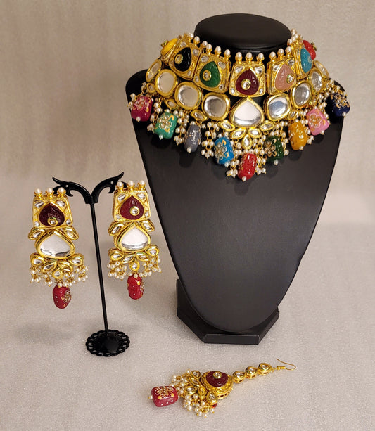 High Quality Amrapali & Dabbi Kundan Set With