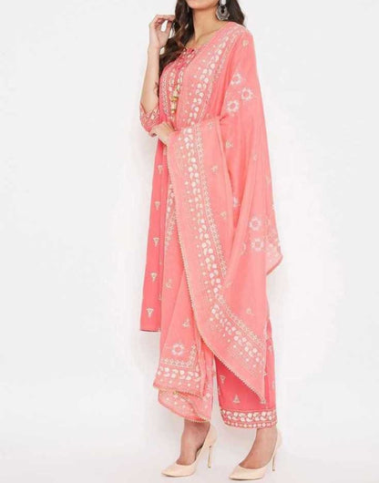 Women Printed Kurta, Palazzo, and Dupatta Set
