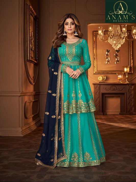 Designer Suit With Skirt (Free Size Stitch) image 3