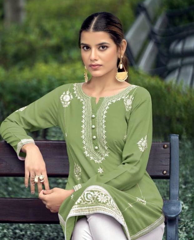 Pure Reyon Viscose with Lakhnawi (Stitched Kurta Pants Set)