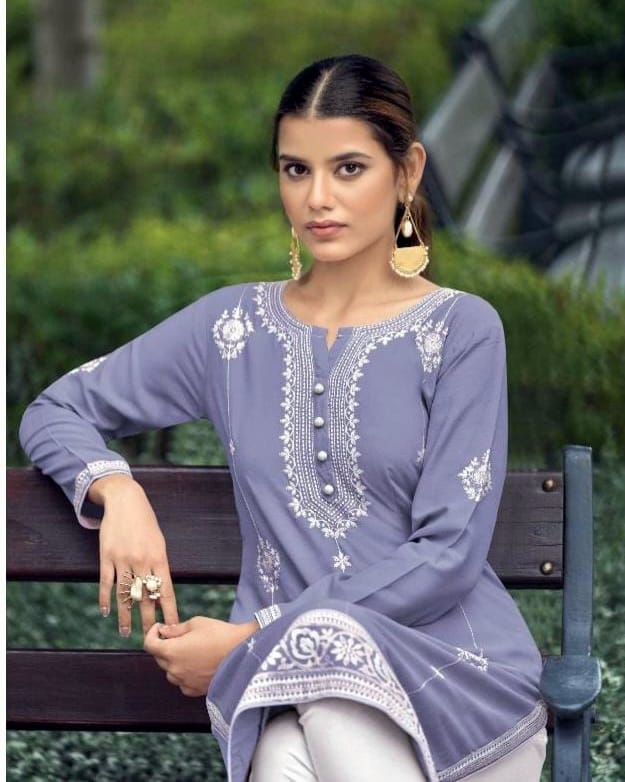 Pure Reyon Viscose with Lakhnawi (Stitched Kurta Pants Set)