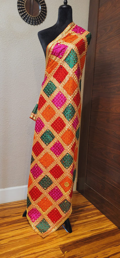 Stylish  & Traditional Fulkari Dupatta