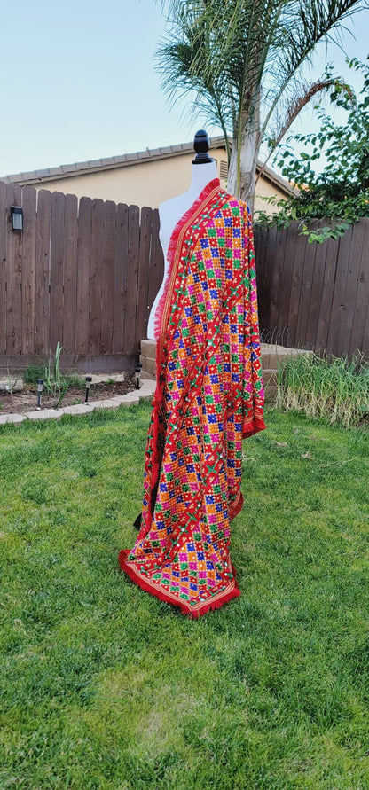 Traditional Heavy Embroidered Fulkari Dupatta