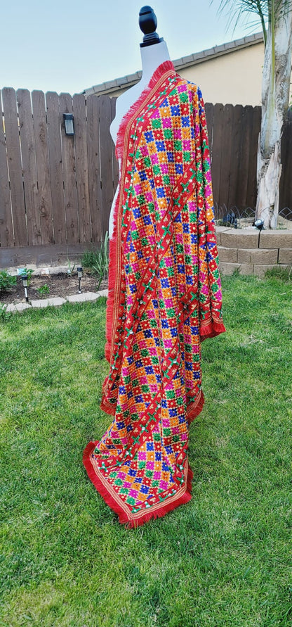 Traditional Heavy Embroidered Fulkari Dupatta