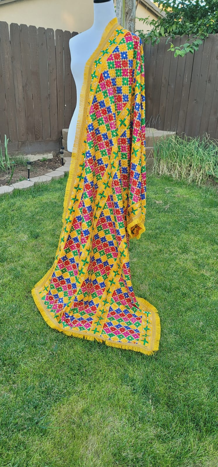 Traditional Heavy Embroidered Fulkari Dupatta