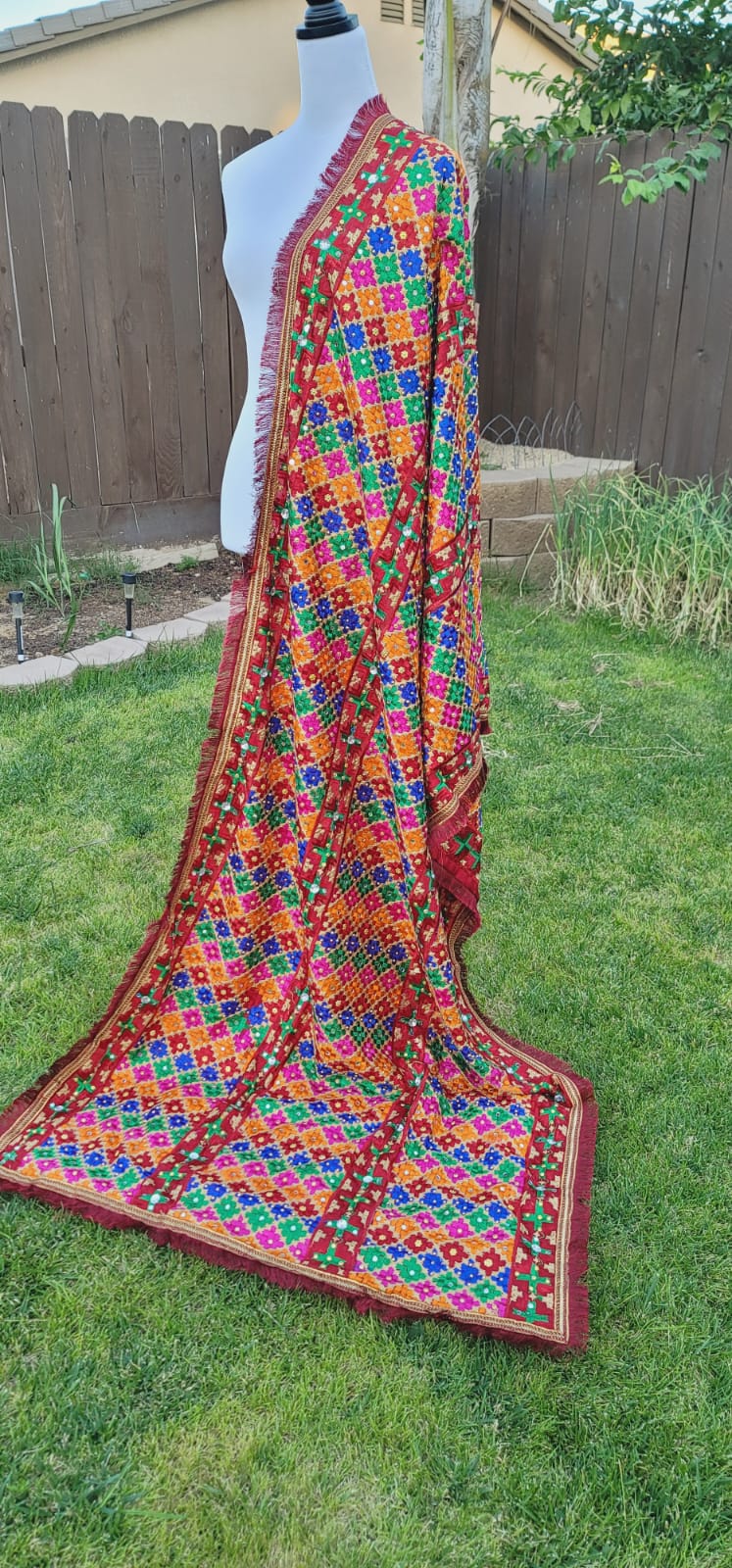 Traditional Heavy Embroidered Fulkari Dupatta