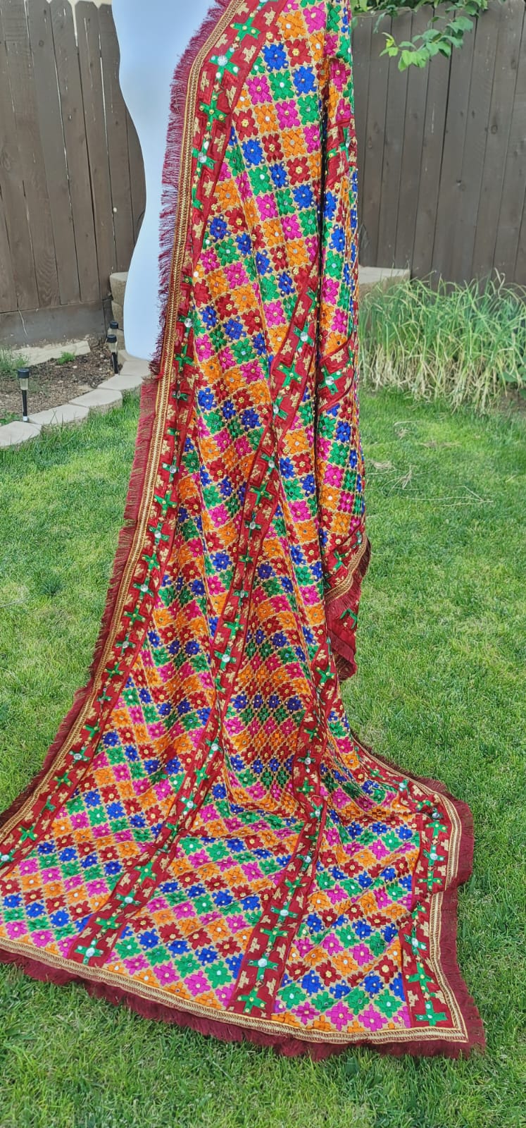 Traditional Heavy Embroidered Fulkari Dupatta