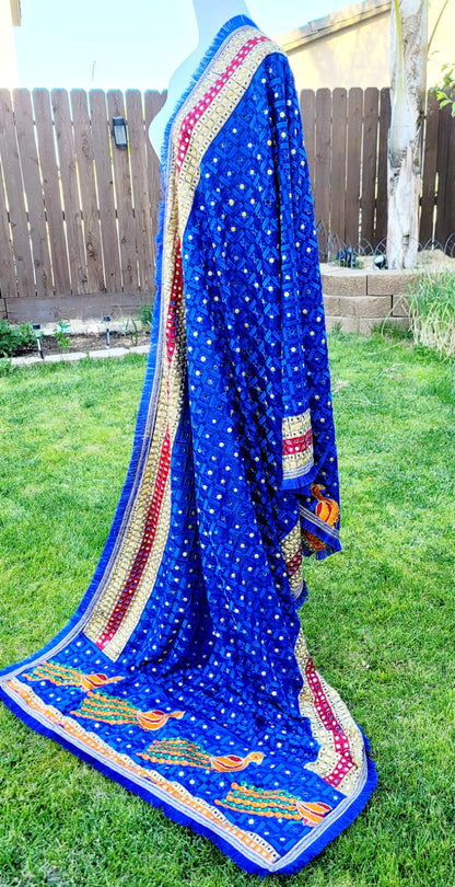 Peacock Embroidered Fulkari Dupatta