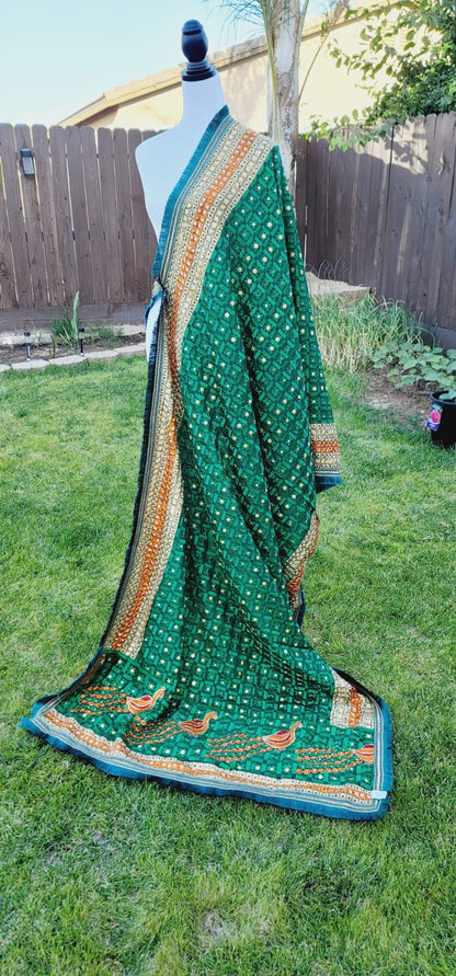Peacock Embroidered Fulkari Dupatta
