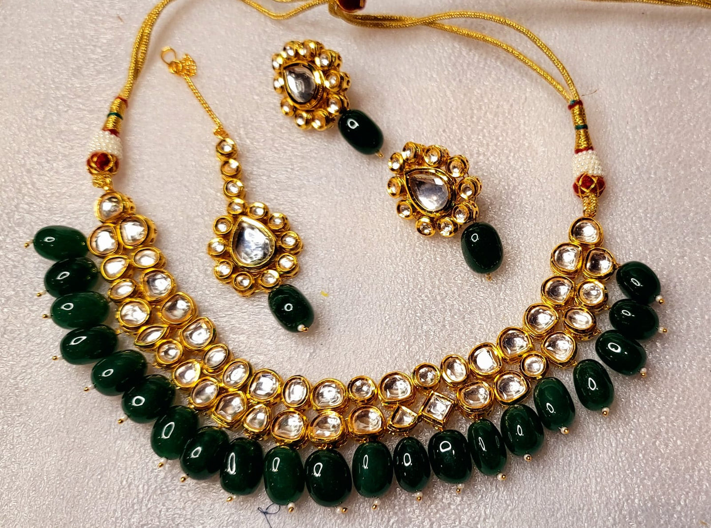 Double Line High Quality Dabbi Kundan Choker Set