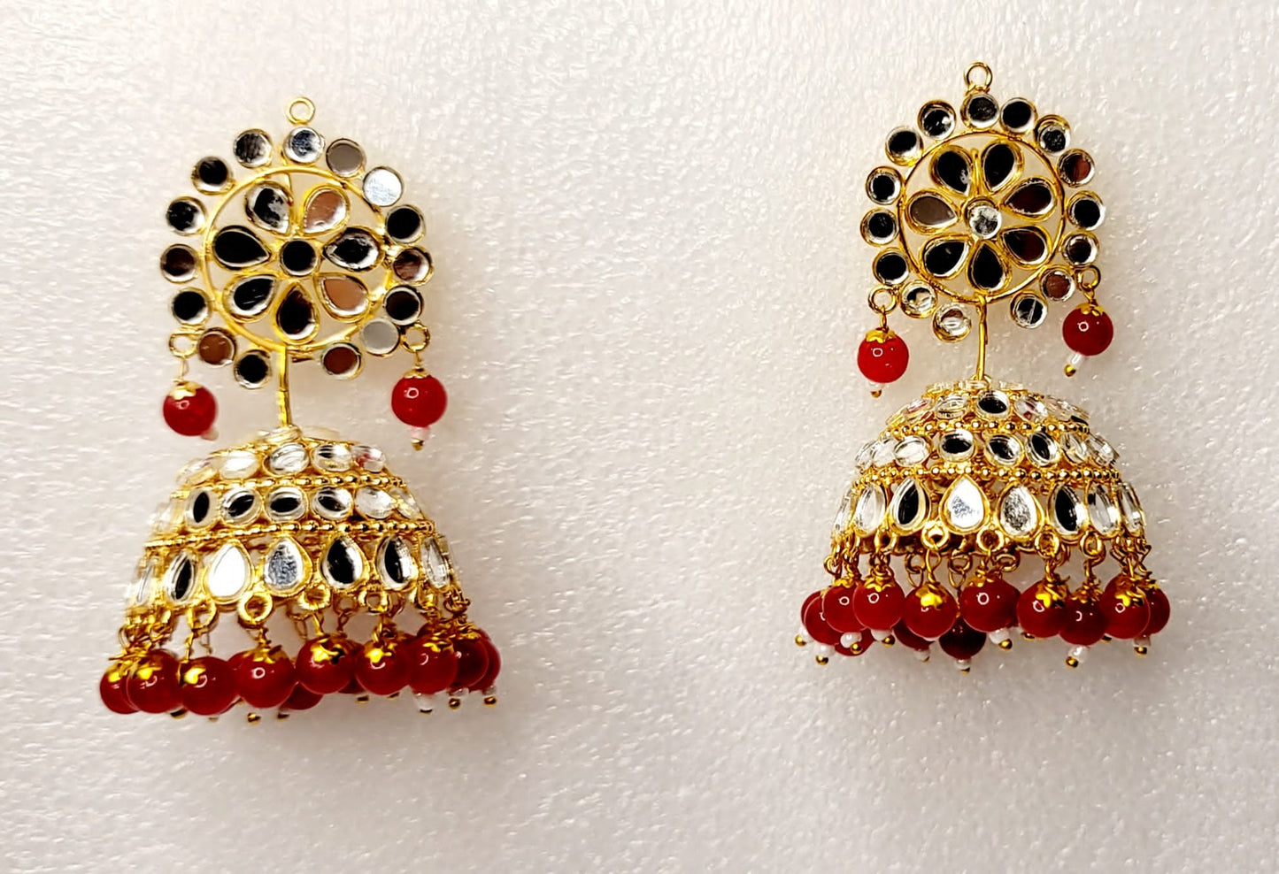 Mirror Jhumki & Oversized Tikka Set