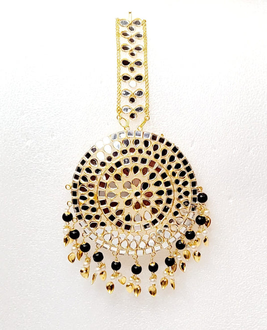 Mirror Jhumki & Oversized Tikka Set image 3