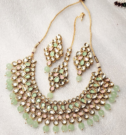 Designer Real Kundan Bridal Set With Meenakari