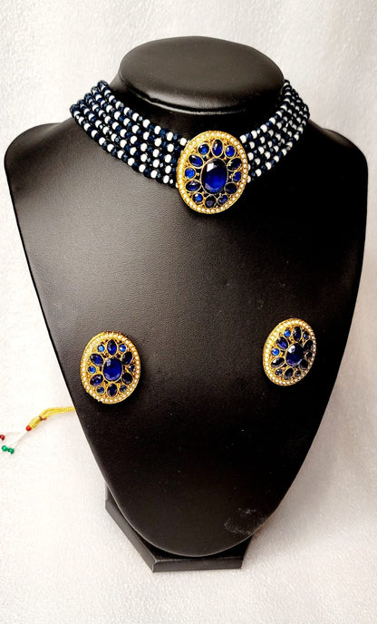 Monalisa Stoned Best Quality Choker Set (Simple)